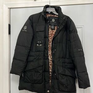 Free Country Women's Down Jacket Black Power Down Series Puffer Hooded